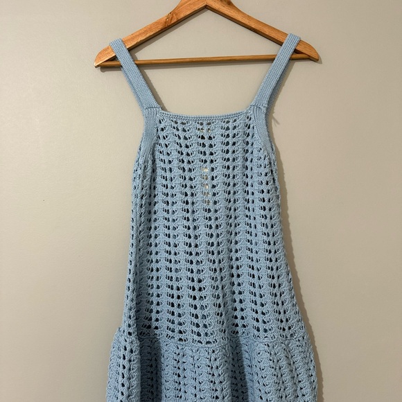 Anthropologie Celandine Blue Crochet Swim Cover-Up - Picture 9 of 10